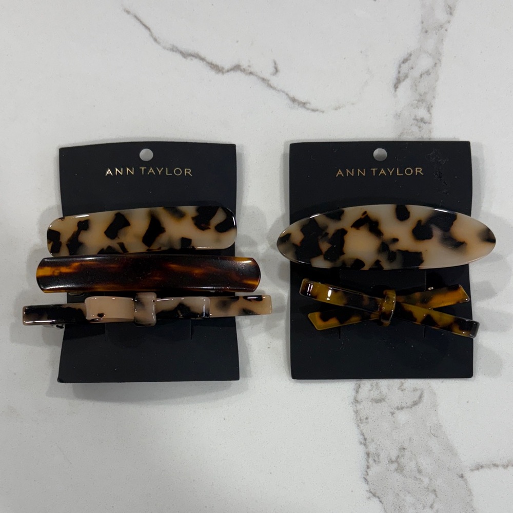 Ann Taylor Set of 5 Tortoise Shell Hair Clips & Barrettes